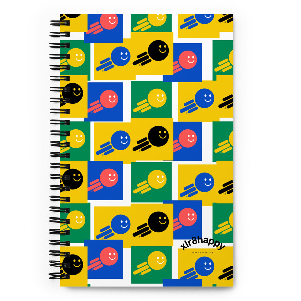 Happy Fast Colorful Spiral notebook